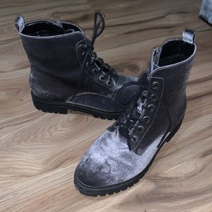 Mossimo Supply Co Velvet Combat Boots